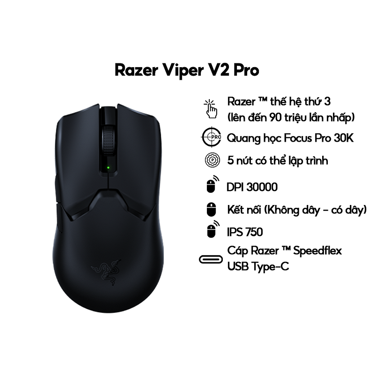 Chuột Razer Viper V2 Pro-Ultra-lightweight Wireless Esports Mouse_Mới,hàng chính hãng