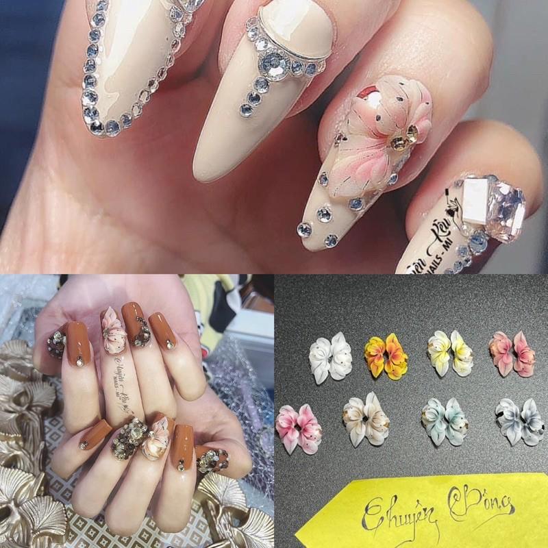 Hoa Bột nail “ sét 10 bông cúc đá vẽ”