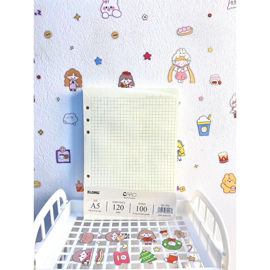 Sổ còng sắt A5 caro 200tr Klong bìa trắng trong - VPP Thiên Ái