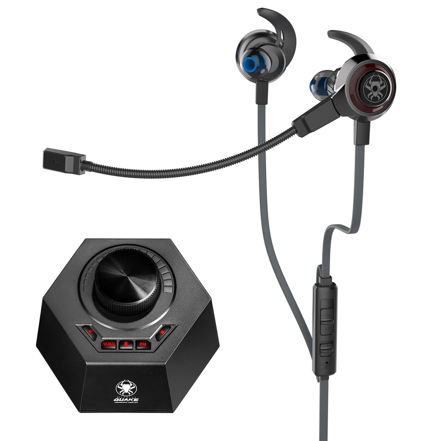 Tai nghe 7.1 tái tạo âm thanh siêu thực Gaming dành cho Game thủ chuyên nghiệp Plextone G50 có rung(Earbuds with Vibration) phản hồi xúc giác, Dual Microphone(With HD Voice) tháo rời được kèm bộ DAC GameDSP 7.1CH. - Hàng Chính Hãng