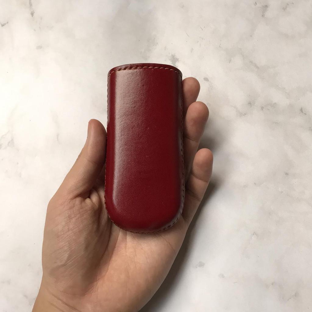 BAO DA HANDMADE ĐƯỢC LẤY CHẤT LIỆU HOÀN TOÀN TỪ DA BÒ NHẬP KHẨU - BAO DA DÀNH CHO MÁY 8910 MÀU ĐỎ NÂU