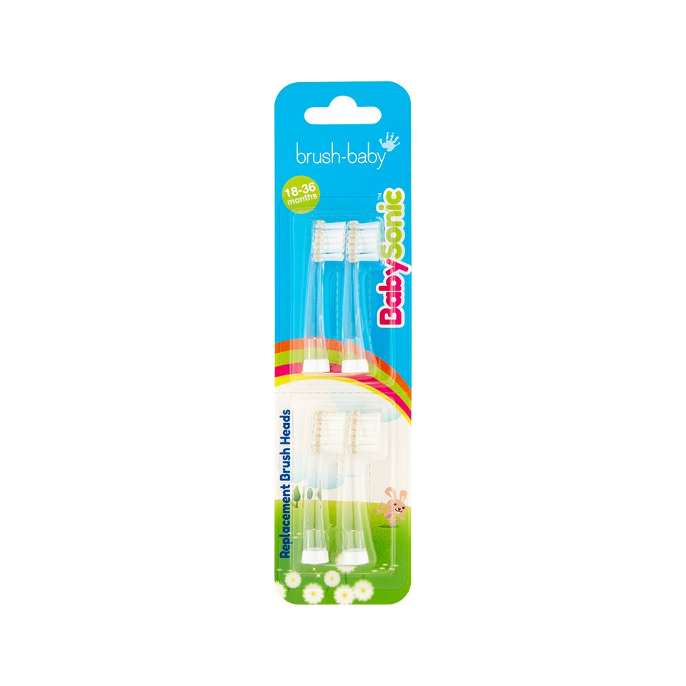 Brush-Baby Bộ 4 đầu bàn chải thay thế tiện dụng cho bàn chải điện BabySonic (18 - 36 tháng)Brush-Baby Bộ 4 đầu bàn chải thay thế tiện dụng cho bàn chải điện BabySonic (18 - 36 tháng)