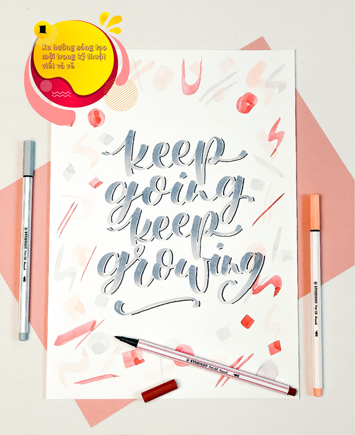 Bút lông màu STABILO Pen 68 brush PN68BR - Xanh lá chuối (43)