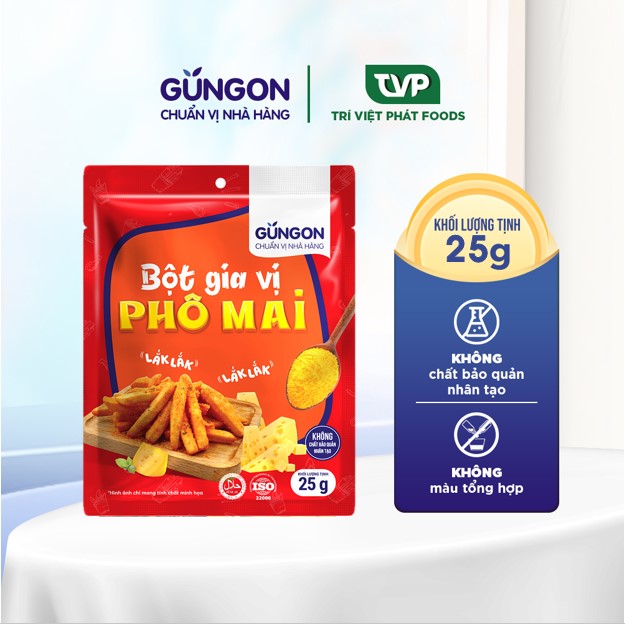 Bột gia vị phô mai lắc GUNGON dùng làm gia vị rắc gà rán, khoai tây chiên, snack 25g