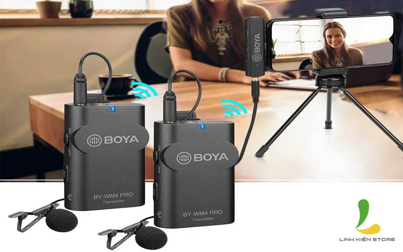Microphone Boya BY-WM4 PRO-K6 - Micro thu âm hỗ trợ cổng cắm Type-C dùng cho điện thoại Androidd và Laptop- Hàng chính hãng