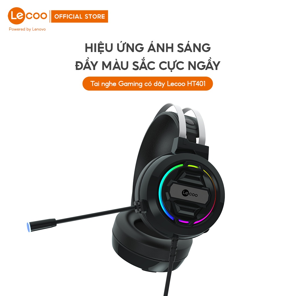 Tai nghe gaming có dây Lecoo HT401, có mic và đèn LED - BH 12 tháng, Hàng nhập khẩu