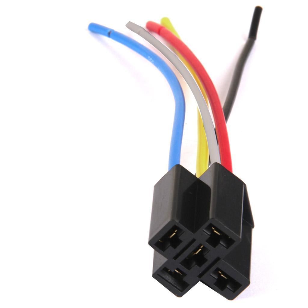 4 Pieces Car 12V 12 DC 40A AMP Relay Harness Socket Plug 5Pin 5 Wire