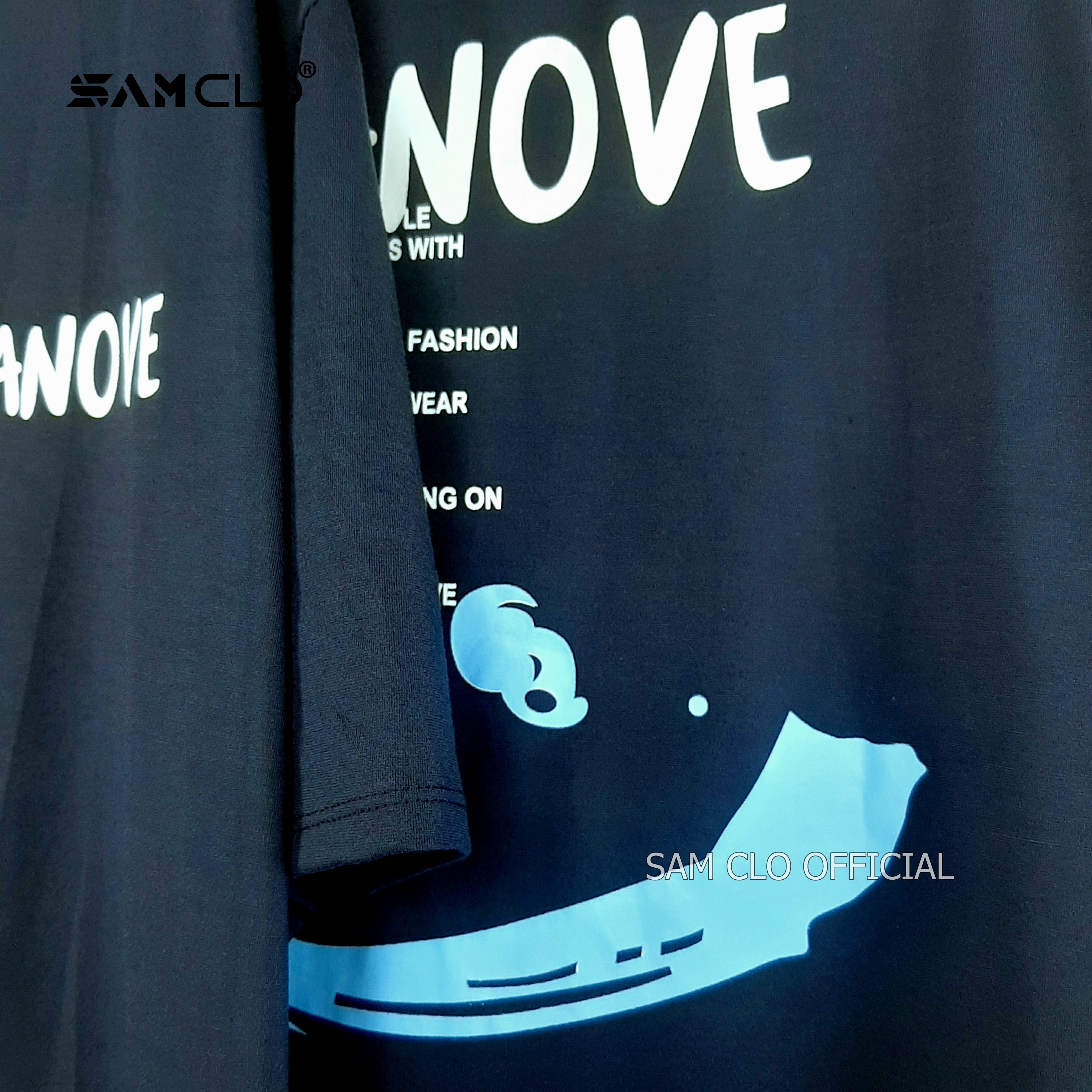 Áo phông tay lỡ nam nữ SAM CLO thun form rộng dáng Unisex - Ulzzang mặc cặp, nhóm, lớp in hình mặt cười chữ PANOVE