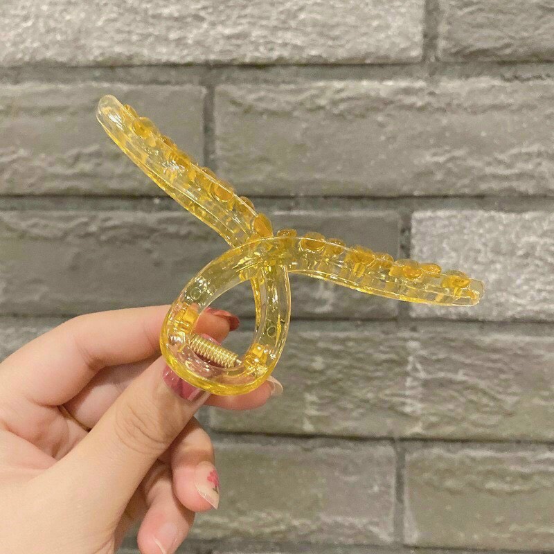 Kẹp Tóc nhựa ngoạm Thạch Anh sang trọng