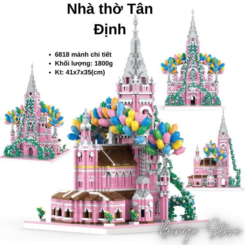 MÔ HÌNH LẮP RÁP NHÀ THỜ TÂN ĐỊNH 6818 CHI TIẾT