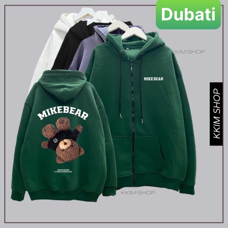 ÁO KHOÁC HOODIE NAM NỮ CON GẤU NGƯỢC MIKEBEAR CHẤT NỈ DÀY PHOM FROM RỘNG CHỐNG LẠNH NẮNG, NÓNG ĐÔNG HÈ SANG CHẢNH-DUBATI