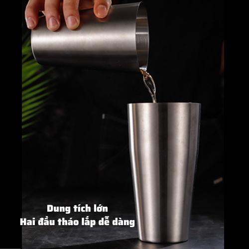 Bình lắc Shaker, bình Cocktail pha chế 2 mảnh Boston 50ml-500ml, dụng cụ pha chế an toàn dễ dàng sử dụng ở quán bar