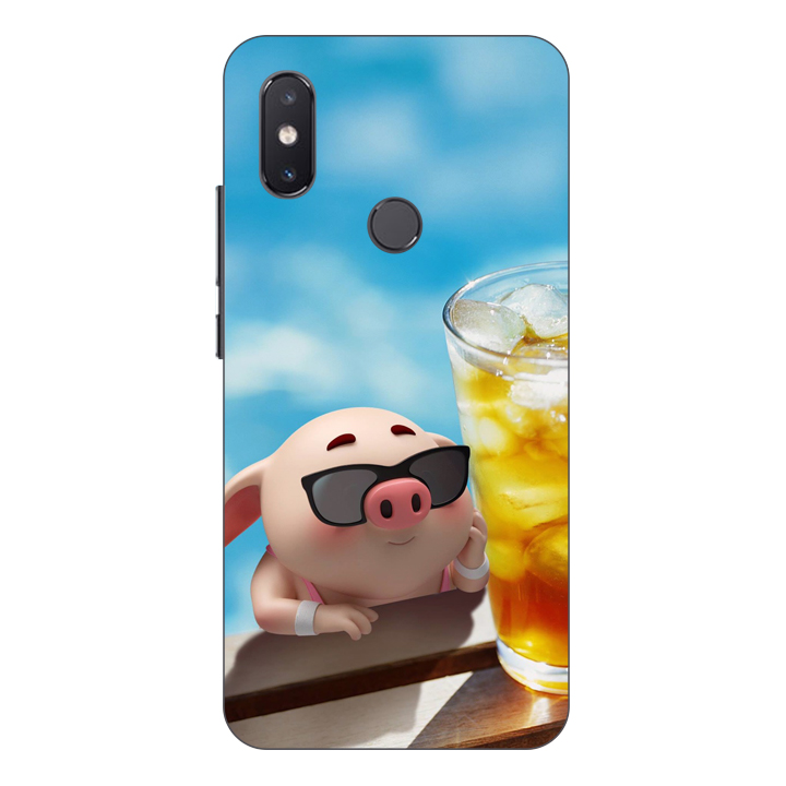 Ốp lưng điện thoại Xiaomi Mi 8 SE hình Heo Con Uống Nước - Hàng chính hãng
