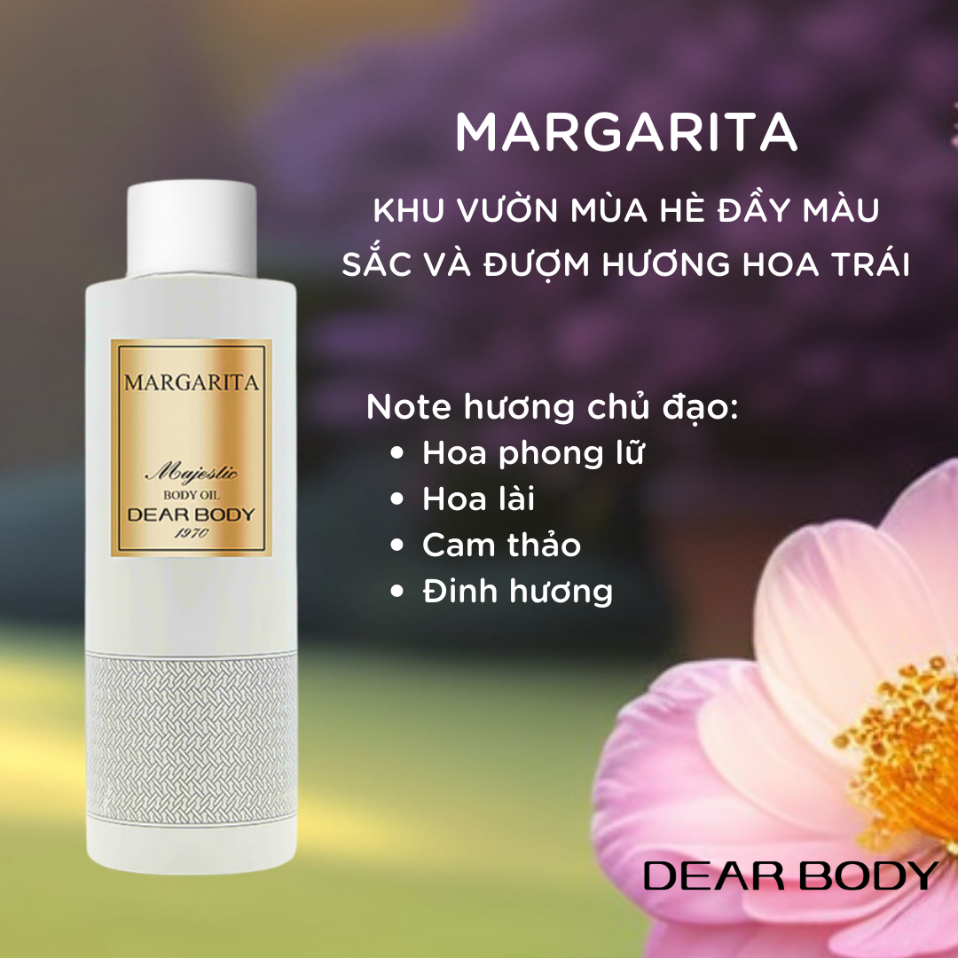 Dầu Massage Dưỡng Thể Hương Nước Hoa DEAR BODY Majestic Body Oil 270ml - Giải Pháp Làm Mềm Mịn - Căng Bóng - Tăng Sức Đàn Hồi Cho Da