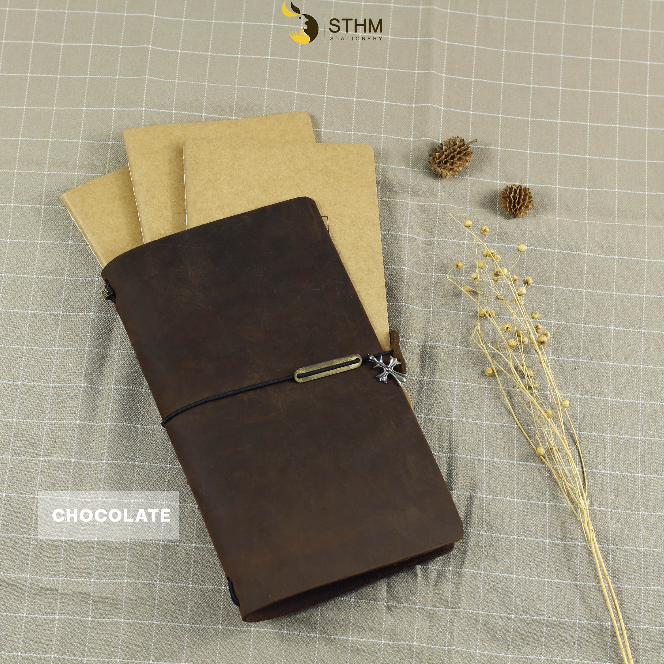 [STHM stationery] - Traveller notebook - Kèm 3 lõi sổ - Sổ bìa da thật