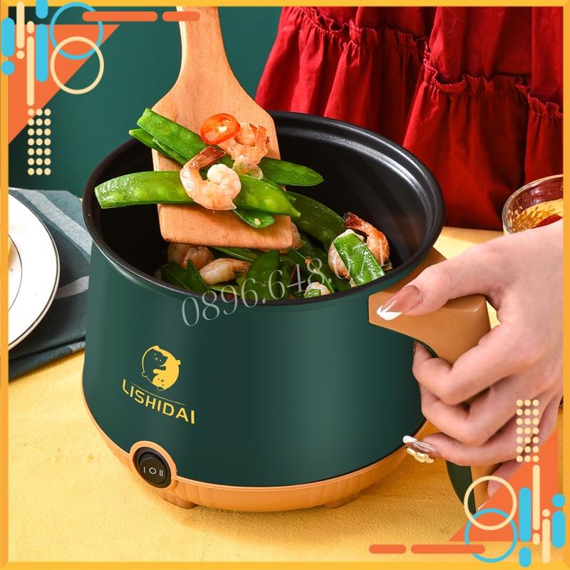 Nồi Lẩu Điện Mini 2 Tầng Chống Dính Tặng Khay Hấp (Chiên, Xào, Rán, Lẩu, Nấu Cơm), Ca Nấu Mì Mini Đa Năng