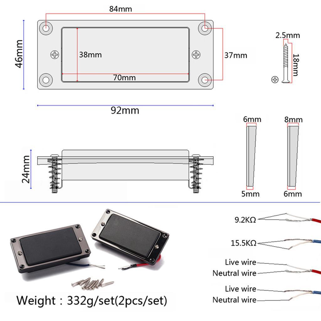 Black Neck Bridge Pickup For Electric Guitar
