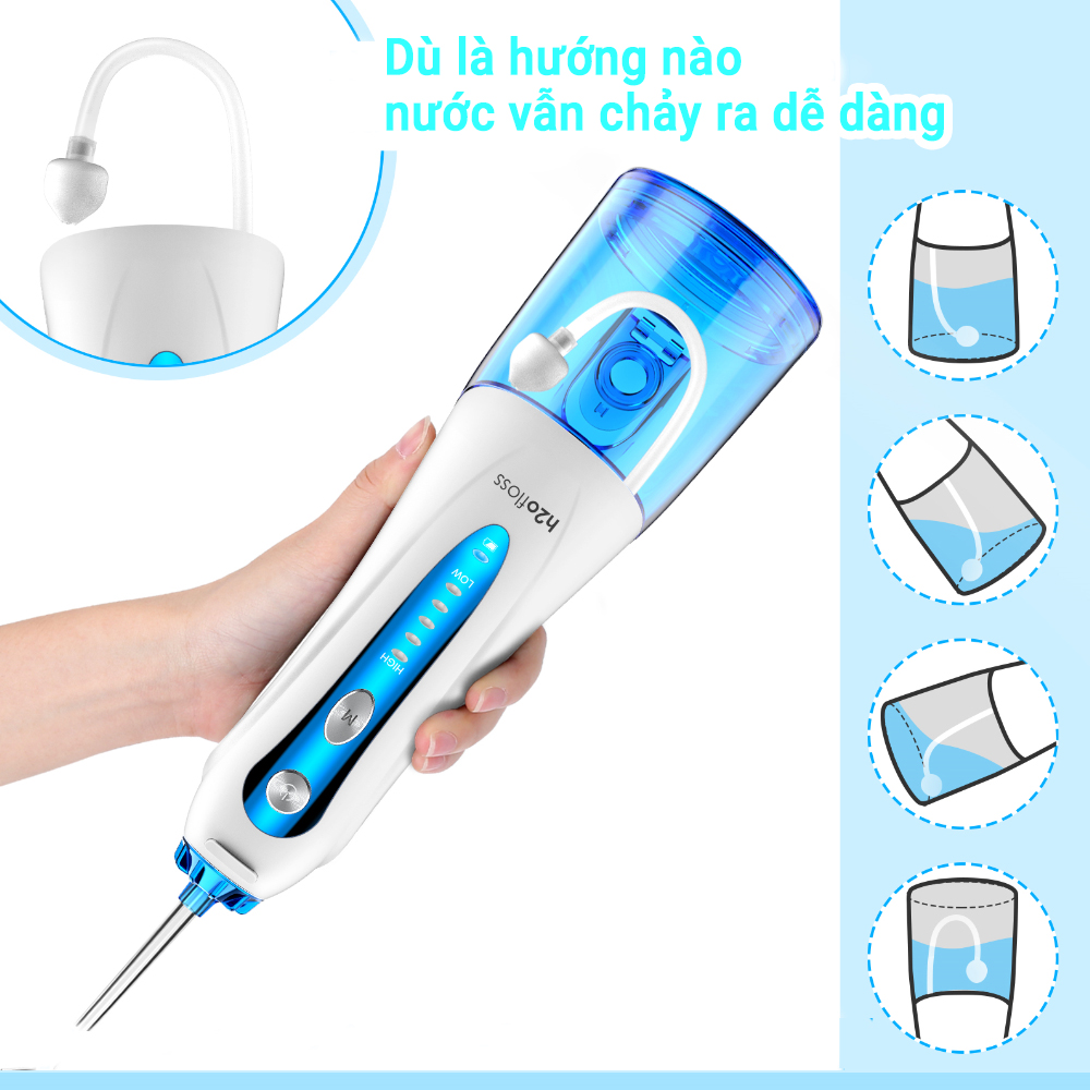 Máy Tăm Nước Cầm Tay H2OFloss HF-9P Làm Sạch Răng - Hàng Chính Hãng