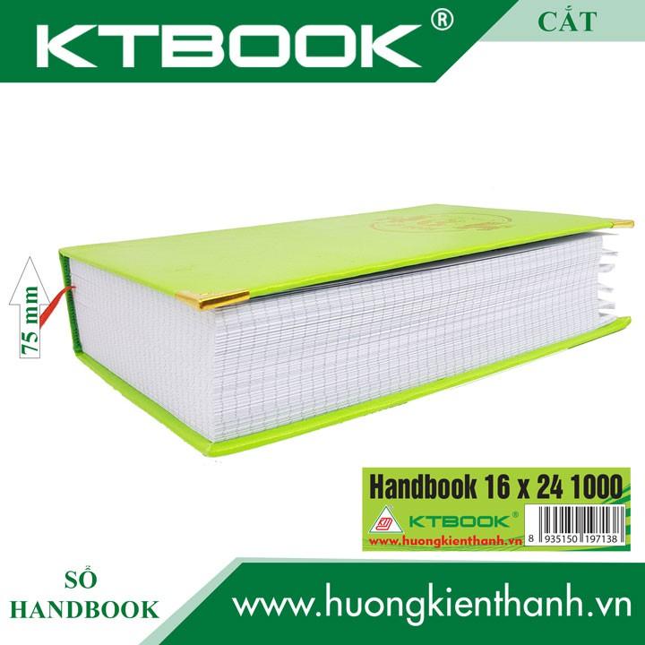 SỔ GHI CHÉP BÌA DA HANDBOOK CAO CẤP 1000 trang size 16 x 24 cm ruột giấy in caro Cắt góc + May gáy