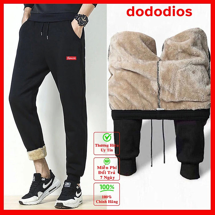 Quần nỉ nam thể thao lót lông cao cấp dày dặn đủ size từ 48-100kg jogger cho nam chính hãng dododios