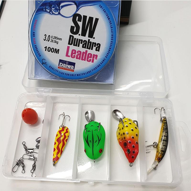 Bộ cần câu cá lure đứng Naoki EGI + máy câu +dây câu + hộp mồi lure B-lu-D02