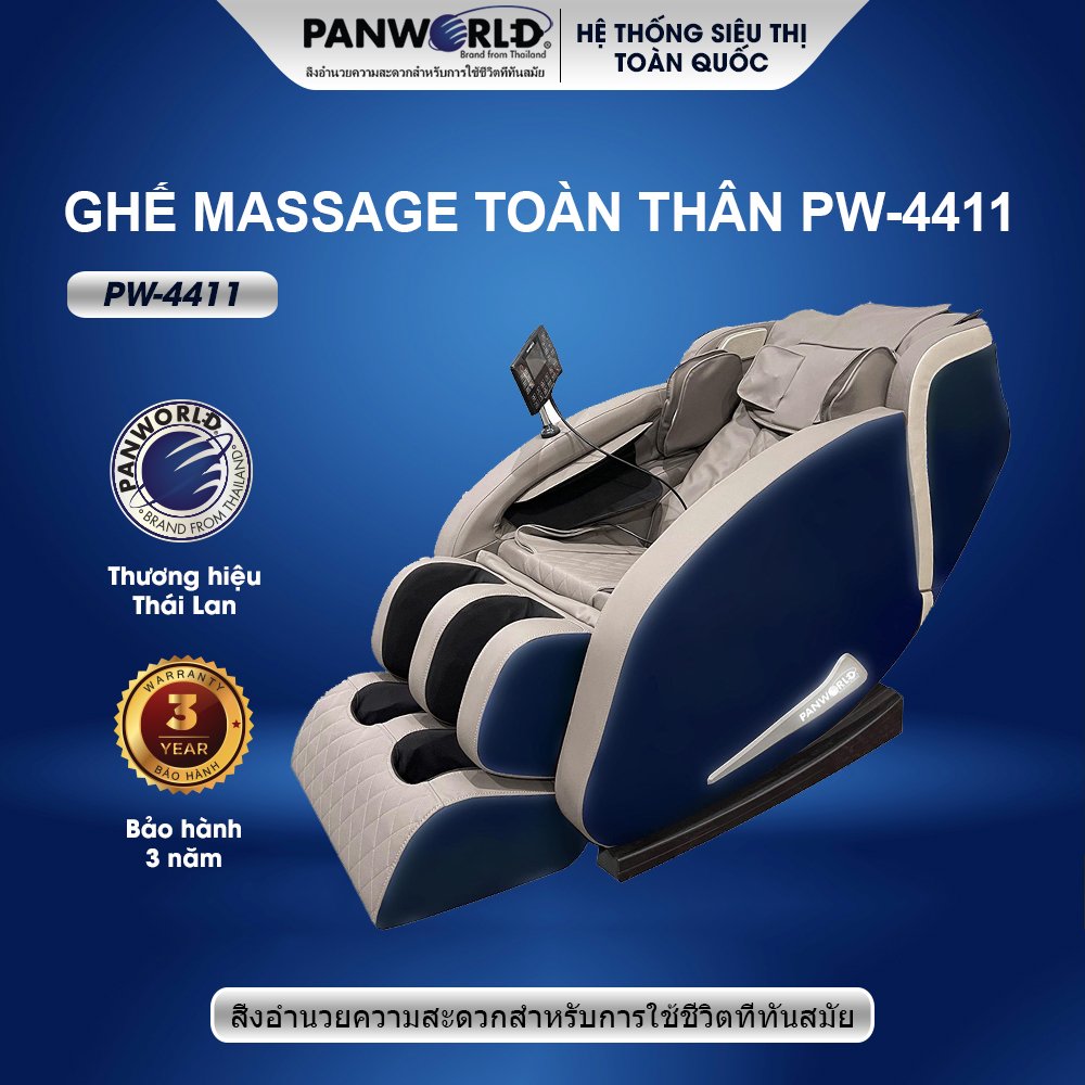 Ghế massage Panworld PW-4411 thương hiệu Thái Lan Hàng chính hãng