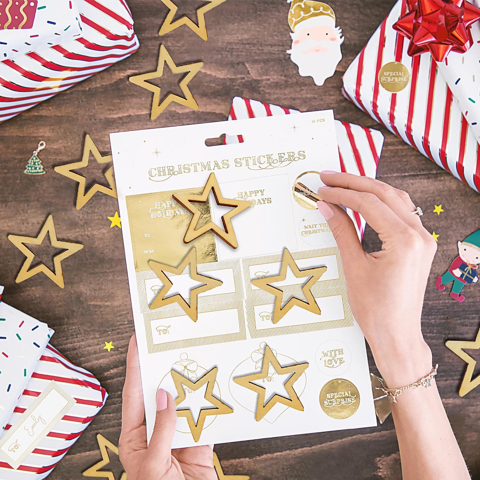 25pcs 50mm Unfinished Wooden Shape Star Embellishments for Scrapbook Craft