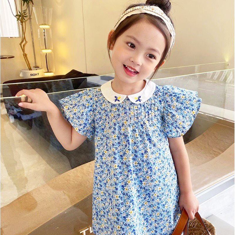 Váy hoa nhí cho bé gái, Đầm cho bé gái 7-28kg cánh tiên cổ thêu hoa siêu xinh – SD091