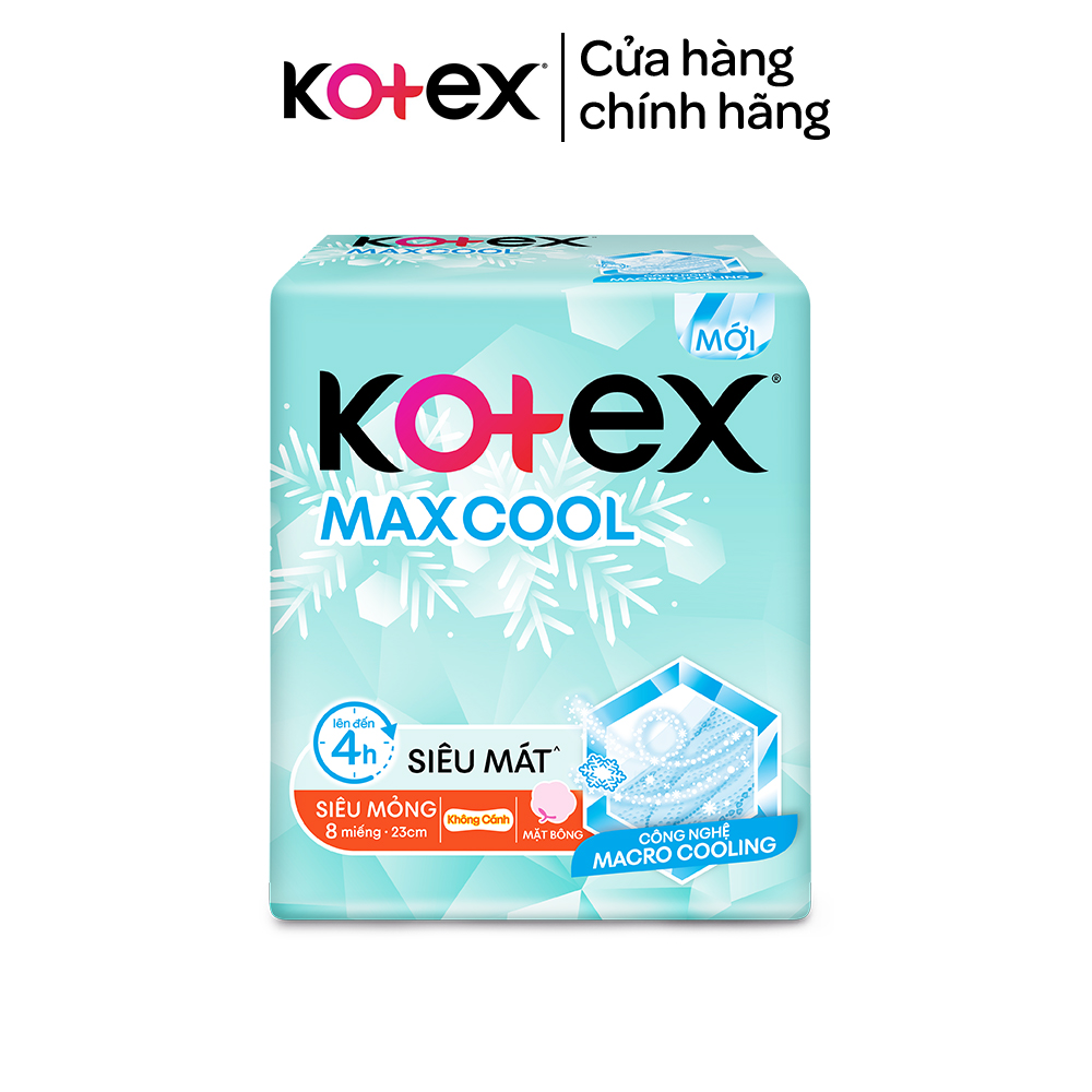 Băng vệ sinh Kotex Max Cool siêu mỏng không cánh 8 miếng