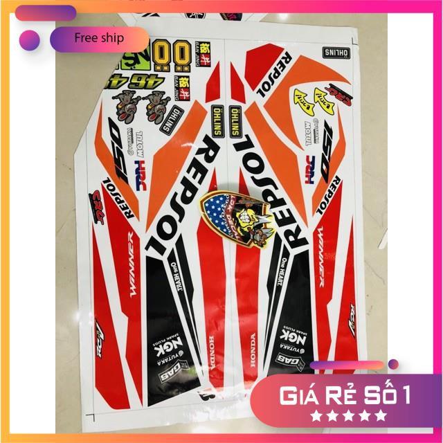 Tem rời dành cho xe winner Repsol dán xe trắng