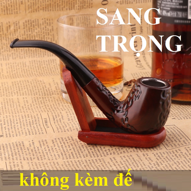 Tẩu thuốc nhựa dẻo cao cấp sang trọng dùng cho thuốc sợi phong cách cổ điển [ TẶNG KÈM 1 ĐẾ NHỰA]