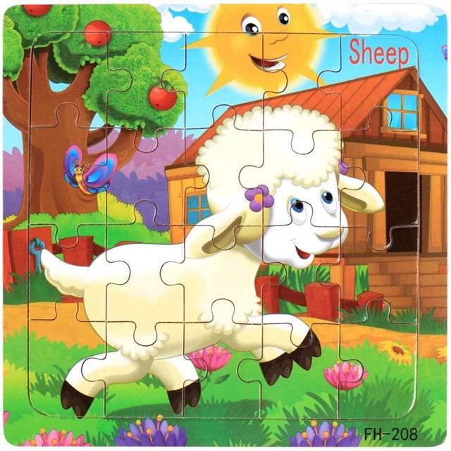 ĐỒ CHƠI XẾP HÌNH GỖ PUZZLE 16, 20 MIẾNG CHO BÉ LOẠI ĐẸP