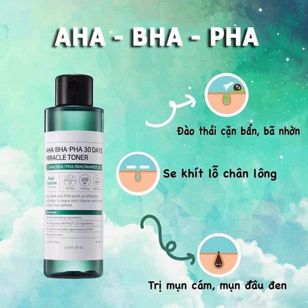 Nước Hoa Hồng Some By Mi AHA-BHA-PHA 30 Days Miracle Toner 150ml + Tặng 1 Mặt Nạ Sum37 Đen