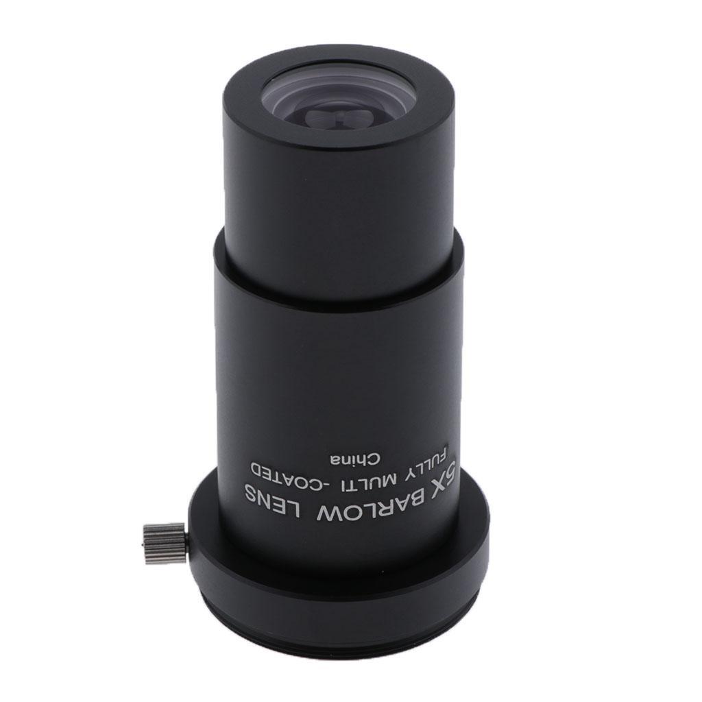 Telescope Eyepiece Barlow Lens 5X for Astronomical Photography with Filter