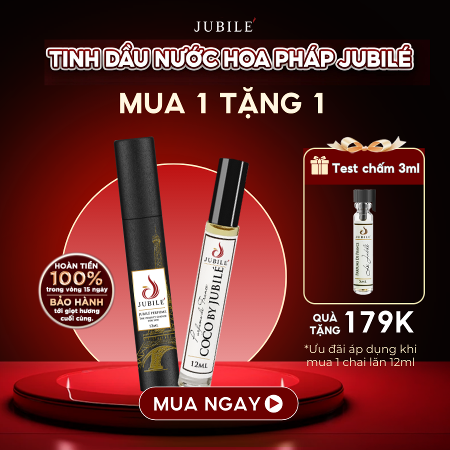 Jadore by Jubilé - Tinh dầu nước hoa Pháp Nữ Dạng lăn 12ml Thơm Lâu, Sang Trọng, Quyến Rũ