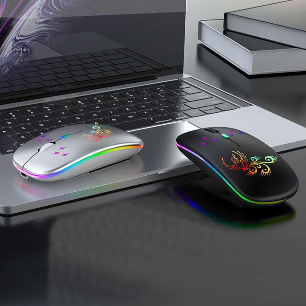 W128 Wireless Optical Mouse 2.4G+BT3.0+BT5.2 3-mode Ergonomic Mouse Built-in 500mAh Rechargeable Battery for PC Laptop