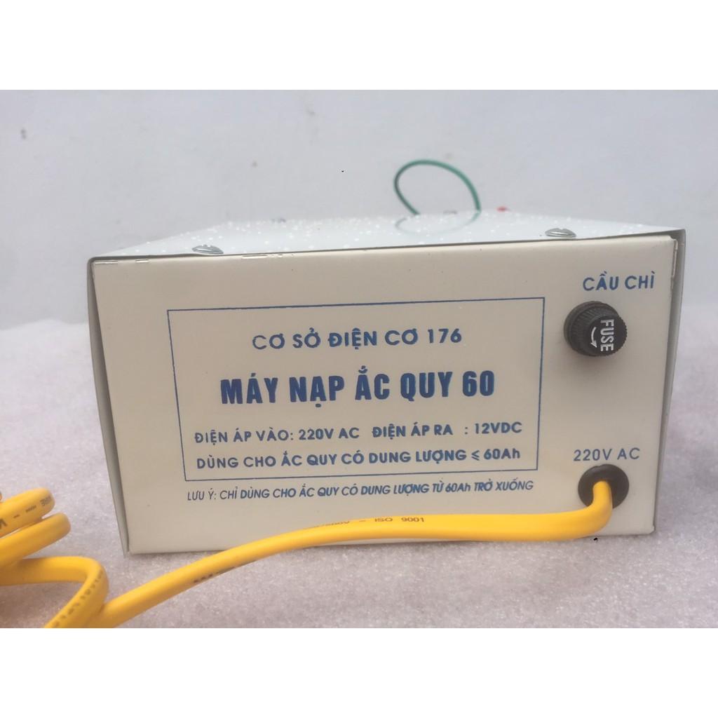 Sạc ắc quy 12v tự ngắt nạp bình từ 1 - 60 Ah. Lõi đồng 100%