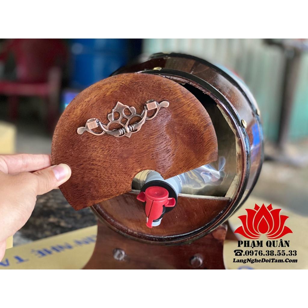 Thùng gỗ đựng rượu vang 5l kèm túi đựng r.u.o.u