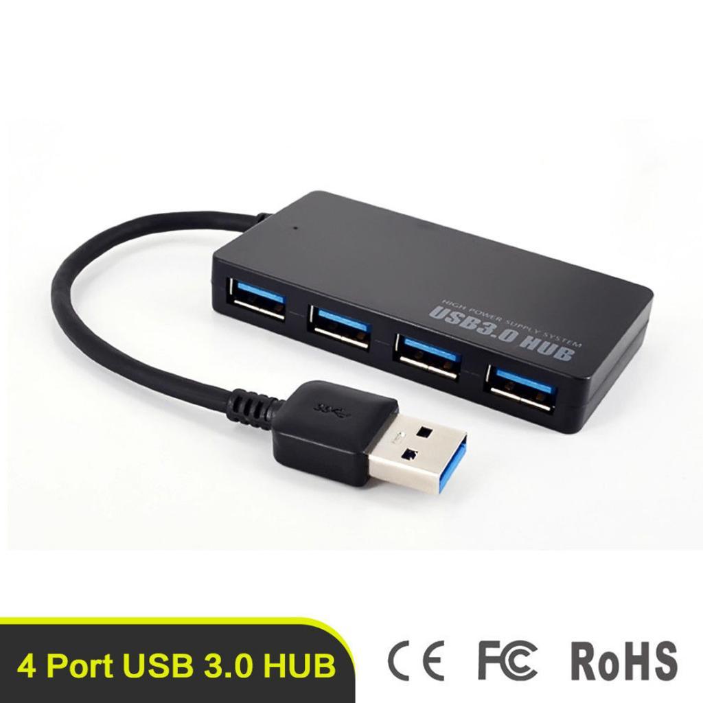 Premium 4 Ports USB 3.0 Hub Adapters 5Gbps For PC Mac Laptop Notebook Desktop