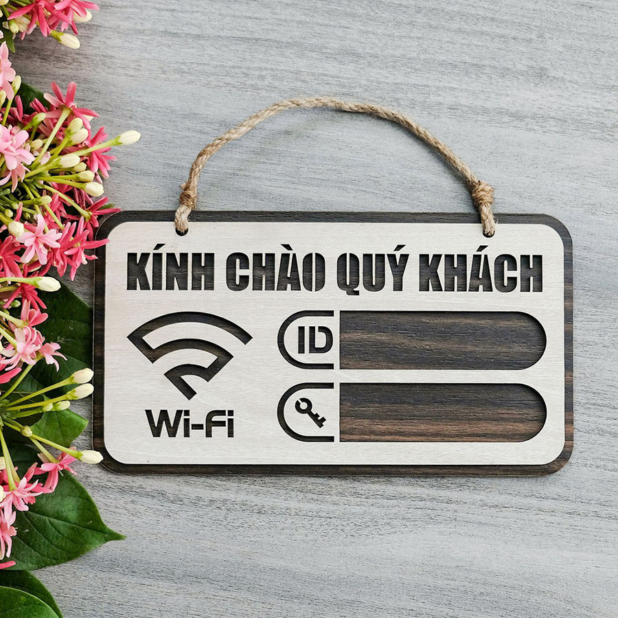 Tranh gỗ treo tường_Bảng gỗ trang trí wifi password F03_CRN_01