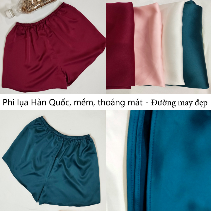 Quần Đùi Nữ Mặc Nhà Chất vải Lụa Hàn Quốc ,Mịn ,Mặc Mát, Hàng Thiết kế Cao Cấp Nhiều Màu New design QA0003