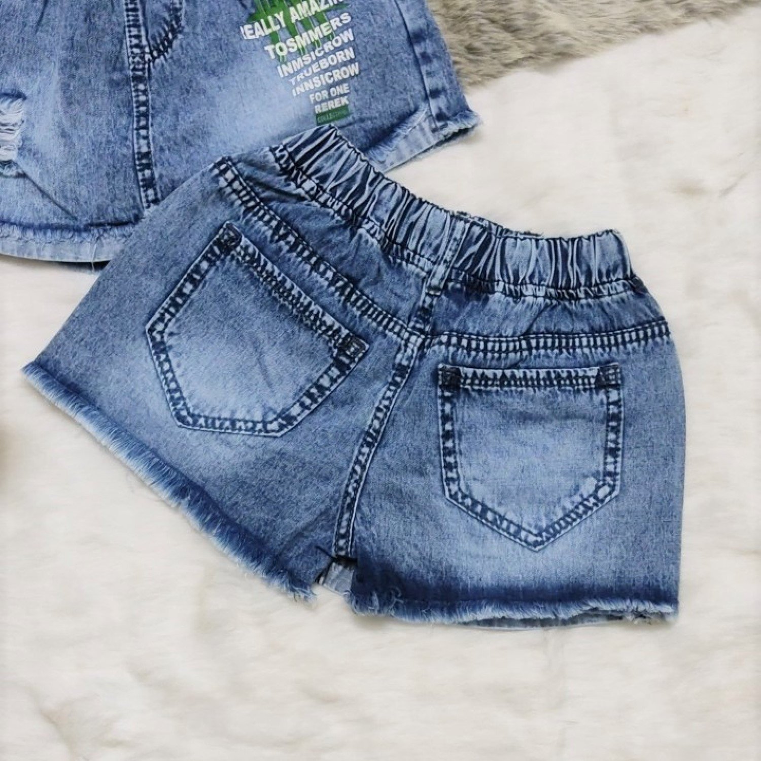 G00000214 Quần short jean giả váy dễ thương cho bé gái