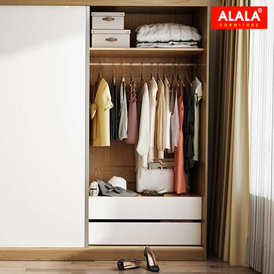 Tủ quần áo ALALA265 (2mx2m) gỗ HMR chống nước - www.ALALA.vn - 0939.622220