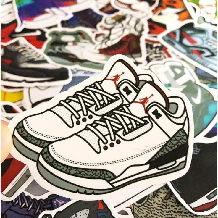 Sticker dán cao cấp CHỦ ĐỀ GIÀY SNEAKER Cực COOL ms#18