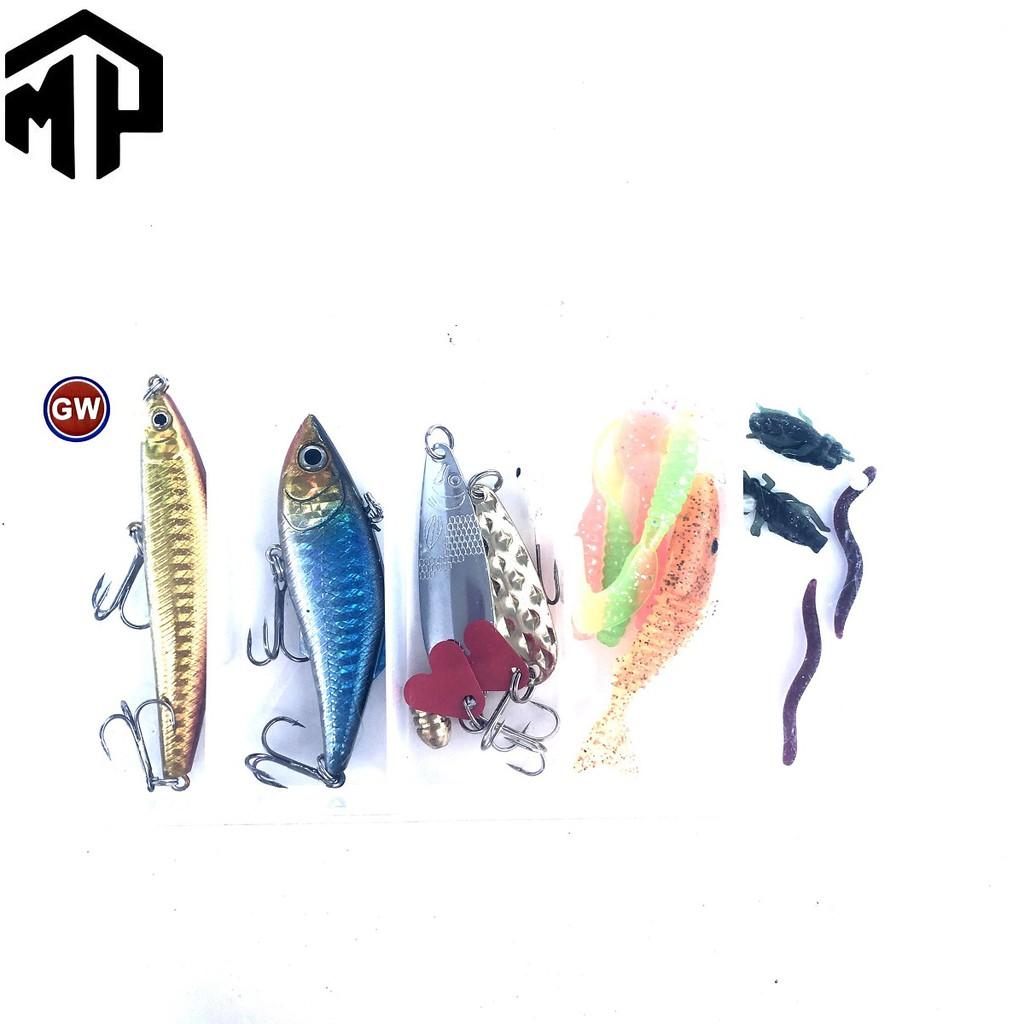 Sét mồi câu lure GW , 14 con mồi lure tổng hợp