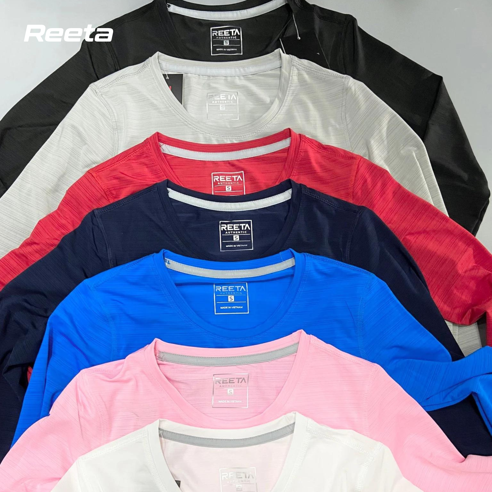 Áo Croptop tay dài dáng thể thao nữ REETA co giãn 4 chiều thoáng mát thiết kế trơn basic - A1787