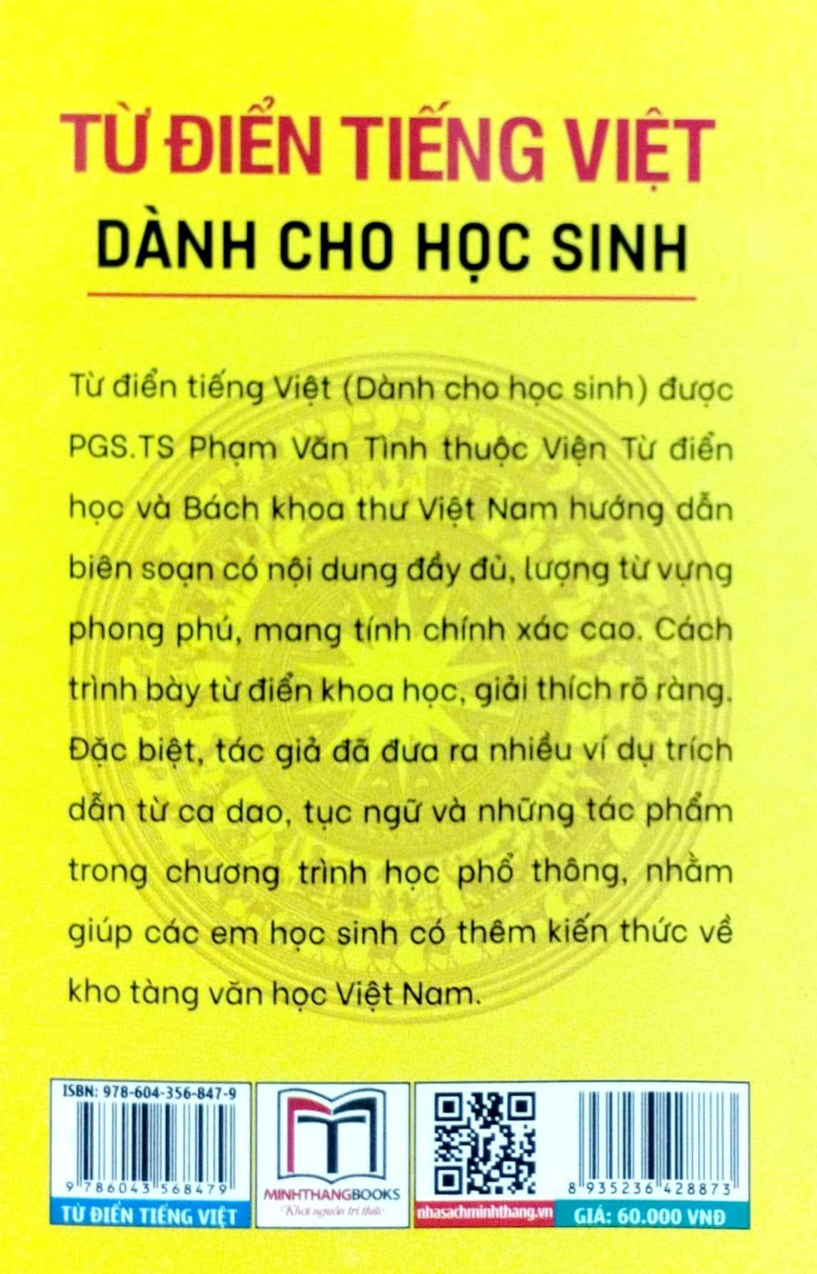 Từ Điển Tiếng Việt Dành Cho Học Sinh (Khổ Nhỏ) (Tái Bản 2022)
