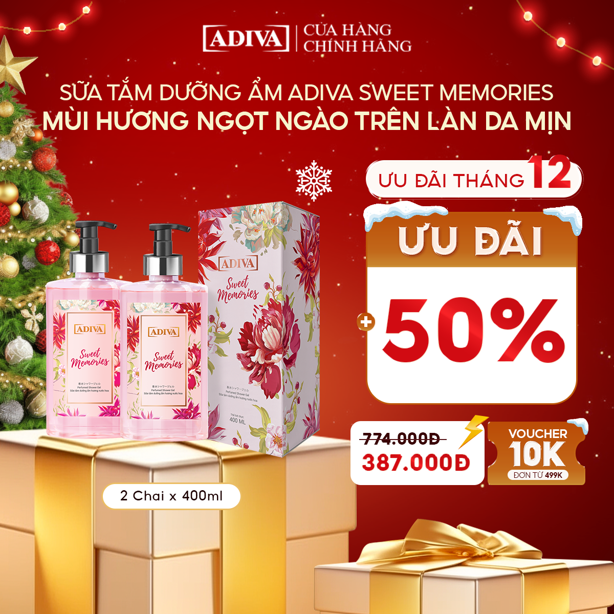 Combo 2 Hộp Sữa Tắm Dưỡng Ẩm Hương Nước Hoa Sweet Memories
