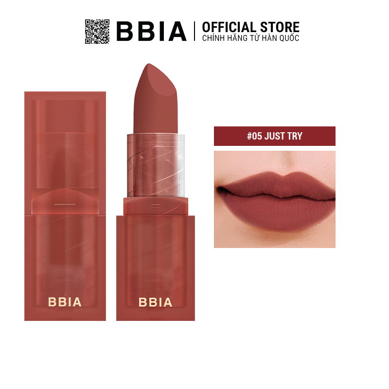 Son Lì Bbia Last Powder Lipstick 3.5G 6 Màu - 05 Just Try - Hồng Cam Đất