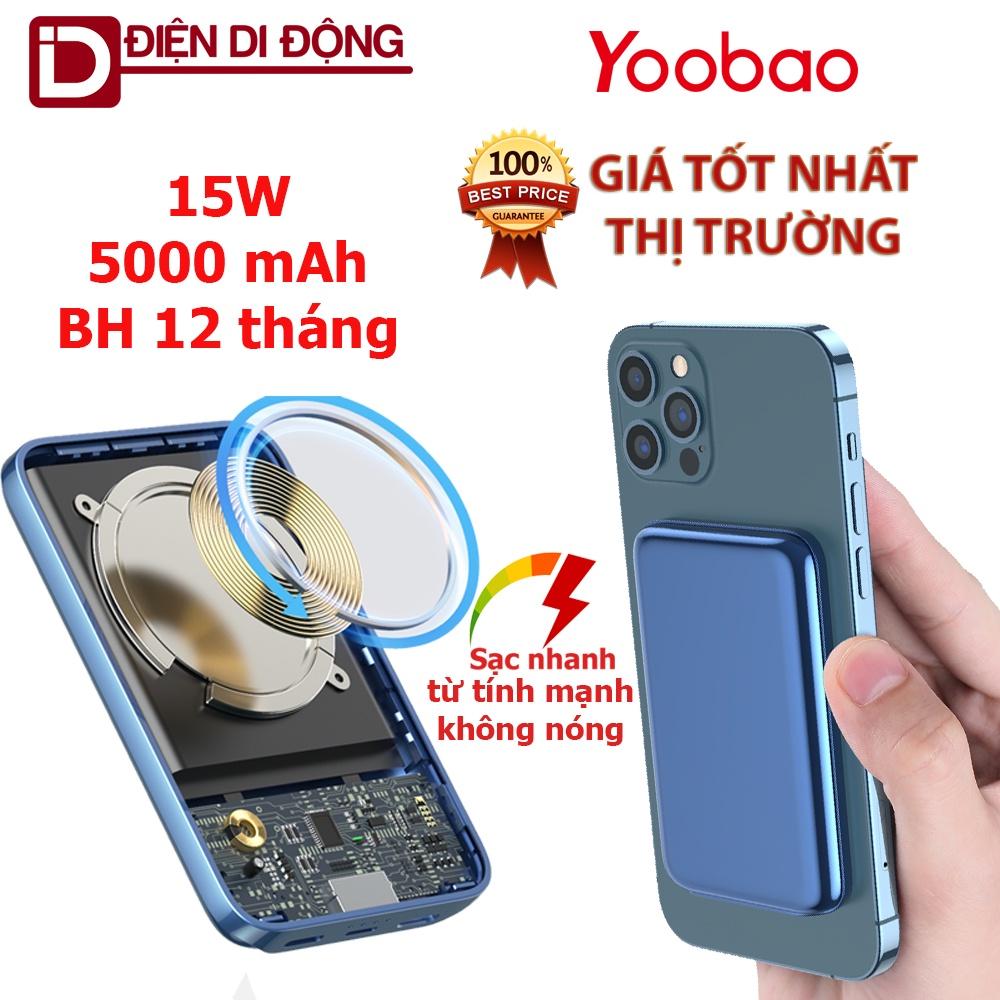 Sạc dự phòng không dây Yoobao 15W/5000mAh sạc nhanh PD 18.5W hàng nhập khẩu